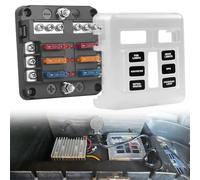Chelhead 6 Way Boat Fuse Block with LED Indicator Waterproof | 6 Circuit Blade Fuse Blocks 12 Volt Automotive with Negative Bus Suitable for 12V/24V Car RV Trailer Truck Offroad Pickup