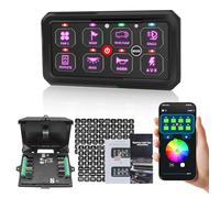 Chelhead 8 Gang RGB Switch Panel with APP Control Smart Backlight 12V/24V 60A Universal ON-Off LED Backlight Multifunctional 8 Gang Marine Switch Panel Waterproof Compatible with Car Truck SUV RV
