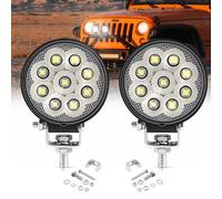 Chelhead LED 12V Spot Lights Off Road 2PCS 54W Round LED Long Reach Spotlight for Motorcycle, Jeep, SUV, Truck, Wrangler, Boat, Tractor