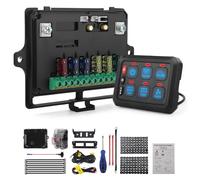 Chelhead RGB 6 Gang Switch Panel 12-24V IP65 Waterproof Multi-Function Programmable Switch Control Panel with Dimmable Function, Compatible with Truck Boat SUV RV Trailer UTV Car Yachts Caravans