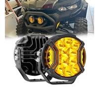 Chelhead Side Shooter Fog Light Pods 5 inch 172W, Amber DRL Spot Beam Round LED Offroad Lamps LED Driving Lamps, 270° Super Wide Auxiliary Yellow Light Bar with DT connector