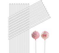 CHELIZIYA 100Pcs Acrylic Cake Pops Sticks, Clear Round Plastic Strip, Acrylic Cake Topper Sticks, Reusable Cocktail Stirrer for Party, DIY Crafts, Decorations (6-inches)