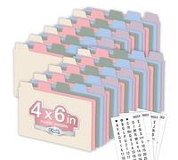 Chell 4 x 6 Plastic Dividers Morandi Colors Heavy Poly Index Card Guides A-Z with Alphabetic/Blank Stickers - Pack of 50
