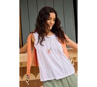 Chelle Cotton Jersey Square Neck Vest Weird Fish White 18