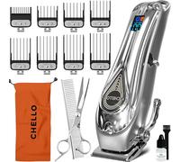 Chello Full Metal Professional Dog Clippers for Grooming, Dog Hair Remover & Rechargeable, Low Noise Cordless, pet Hair Clippers for a Large Dog, Dog Stuff for Heavy Duty use with LED Display