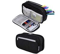 Chelory Pencil Case Large Capacity Pencil Cases Big Storage Pencil Bag Pen Pouch Holder Stationary Office Organizer for Boys Girls Teens Students School Supplies Makeup Bag Adults, Black