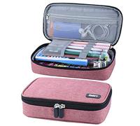 Chelory Pencil Case Large Capacity Pencil Cases Big Storage Pencil Bag Pen Pouch Makeup Cosmetic Bag Office Stationery Organizer with Compartment for Boys Girls School Students Adults, Light Pink