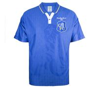Score Draw Chelsea 1997 FA Cup Final Retro Football Shirt Blue Large Polyester