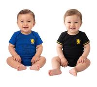 Chelsea FC Chelsea Baby Bodysuit Vests 2 Pack - Official Football Gift for Infants Royal Blue/Black 9-12 Months