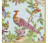 Chelsea Birds Williamsburg Celadon Caspari Cocktail or Tea Napkins Paper 25 cm Square 20 in Pack