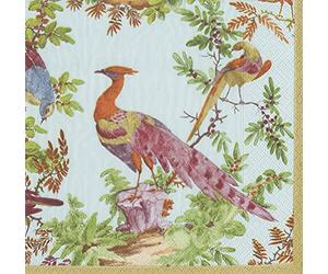 Chelsea Birds Williamsburg Celadon Caspari Cocktail or Tea Napkins Paper 25 cm Square 20 in Pack