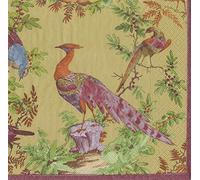 Chelsea Birds Williamsburg Gold Caspari Lunch Napkins 20 in Pack 3 ply 33 cm Square