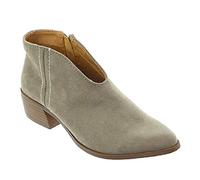 Chelsea Boots Women Leather Ankle Boots 5 cm Chunky Block Heel Booties Grey
