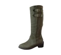 Chelsea Boots Women, Soft Suede Slip On Mid Calf with Buckle Straps Elegant Casual Comfy Ladies Boot for Everyday Wear Autumn Days, Weekend