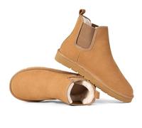 Chelsea Boots Women Warm Comfortable Non-Slip Ankle Boots Autumn Winter Short Boots for Indoor Outdoor Brown, chestnut, 4 UK