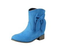 Chelsea Boots Women's Classic Boots Ankle Boots Short Shaft Booties Non-Slip Winter Boots Casual Shoes Ankle Boots Low Boots Shoes Mid Calf Boot Ankle Boot Short Autumn, blue, 7 UK