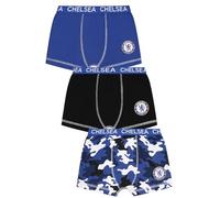 Chelsea Boys 3 Pack Football Club Boxer Shorts Cotton Boxers Multipack Trunks Kids Underwear