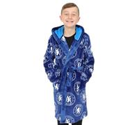 Chelsea Boys Official F.C. Dressing Gown Fleece Hooded Kids Robe (15-16 Years)
