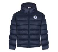 Chelsea Boys Quilted Jacket Hooded Winter Coat Kids Official Football Gift