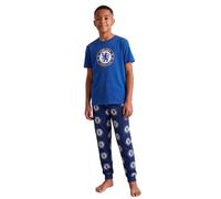 Chelsea Boy's Short Sleeve Long Leg Pyjama Set | Blue | Official Merch | Size: 9-10 Years Chelsea Blue 9-10 Years