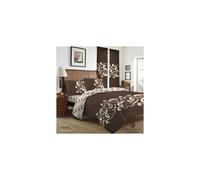 (CHELSEA BROWN, Pair of Curtains 66" x 72") New Duvet Set Quilt Cover Fitted Sheet Pillow Cases or Matching Curtains