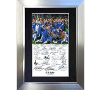 CHELSEA CHAMPIONS 2012 Signed Autograph Mounted Photo Reproduction PRINT A4 Rare Perfect Present Birthday Christmas (297 x 210mm) #58 (Silver Frame)