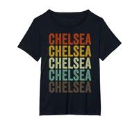 Chelsea City Retro T-Shirt, Women's Plus, Black, 5X