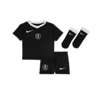 Chelsea F.C. 2025/26 Stadium Third Baby/Toddler Nike Total 90 Football Replica 3-Piece Kit - Black - Polyester 9-12M
