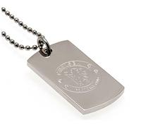 Chelsea F.C. Mens Gents Jewellery Stainless Steel Dog Tag Pendant And Chain