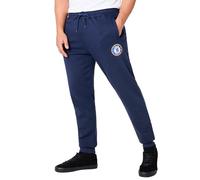 Chelsea F.C. Mens Sweatpants with 2 Pockets and Cuffed Ankles (Navy, XL)