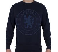 Chelsea FC Boy's Kids Crest Sweatshirt Top in Navy | Size: 4-5 Years Chelsea FC Navy 4-5 Years