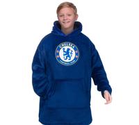 Chelsea FC Boy's Kids Fleece Oversized Hoodie Blanket in Blue | Size: 5-10 Years Chelsea FC Blue 5-10 Years