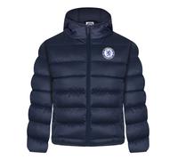 Chelsea FC Boy's Kids Hooded Quilted Jacket Winter Coat in Blue | Size: 4-5 Years Chelsea FC Blue 4-5 Years