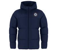 Chelsea FC Boy's Kids Hooded Quilted Jacket Winter Coat in Navy | Size: 12-13 Years Chelsea FC Navy 12-13 Years