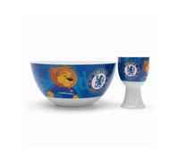 Chelsea FC Ceramic Cereal Bowl & Egg Cup Set in Blue Chelsea FC Blue