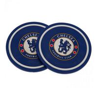 Chelsea Fc Crest Coaster Set (Pack Of 2) Blue/white (One Size)
