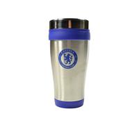 Chelsea FC Executive Metallic Travel Mug in Silver Chelsea FC Silver