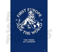 Chelsea FC First Europe Now The World Crest Poster Unframed A2