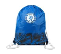 Hy-Pro Chelsea Football Club Official Drawstring Gym Bag, Blue and Black Fusion Pattern, Nylon Sports Bag with Team Crest, 45 x 45 x 35 cm