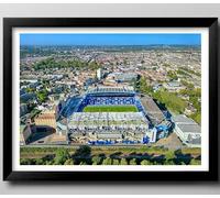 Chelsea FC Gifts, Stamford Bridge Stadium Framed Print, Poster, Wall Art, Football Club Memorabilia. (Black Frame, 53 x 43 cm)