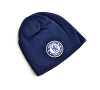 Chelsea FC Knitted Crest Beanie (One Size) (Navy Blue)