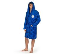 Chelsea FC Men’s Hooded Fleece Dressing Gown Robe - Soft Tie Belt Bathrobe - Mens Football Gift - Sizes S-XL (UK, Alpha, S, Regular, Regular)