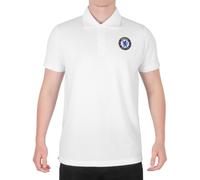 Chelsea FC Men's Adults Crest Polo Shirt in White | Size: Medium Chelsea FC White M