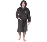 Chelsea FC Men's Adults Hooded Fleece Dressing Gown Robe in Grey | Size: Large Chelsea FC Grey L