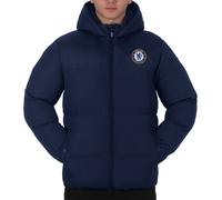 Chelsea FC Men's Adults Hooded Quilted Jacket Winter Coat in Navy | Size: 3XL Chelsea FC Navy 3XL