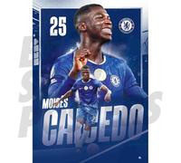 Chelsea FC Moises Caicedo 25/26 Action Poster Unframed A3
