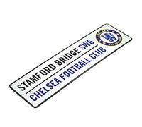 Chelsea FC Official Football 3D Embossed Metal Hanging Street Sign (One Size) (White/Black/Blue)