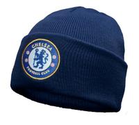 Chelsea FC Official Football Gift Knitted Bronx Beanie Hat Navy Blue