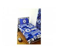 Chelsea FC Official Football Patch Single Duvet And Pillow Case Set (One Size) (Blue/White)
