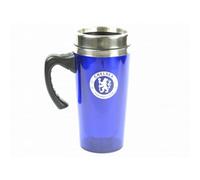 Chelsea Fc Official Football Travel Mug Blue/silver (One Size)